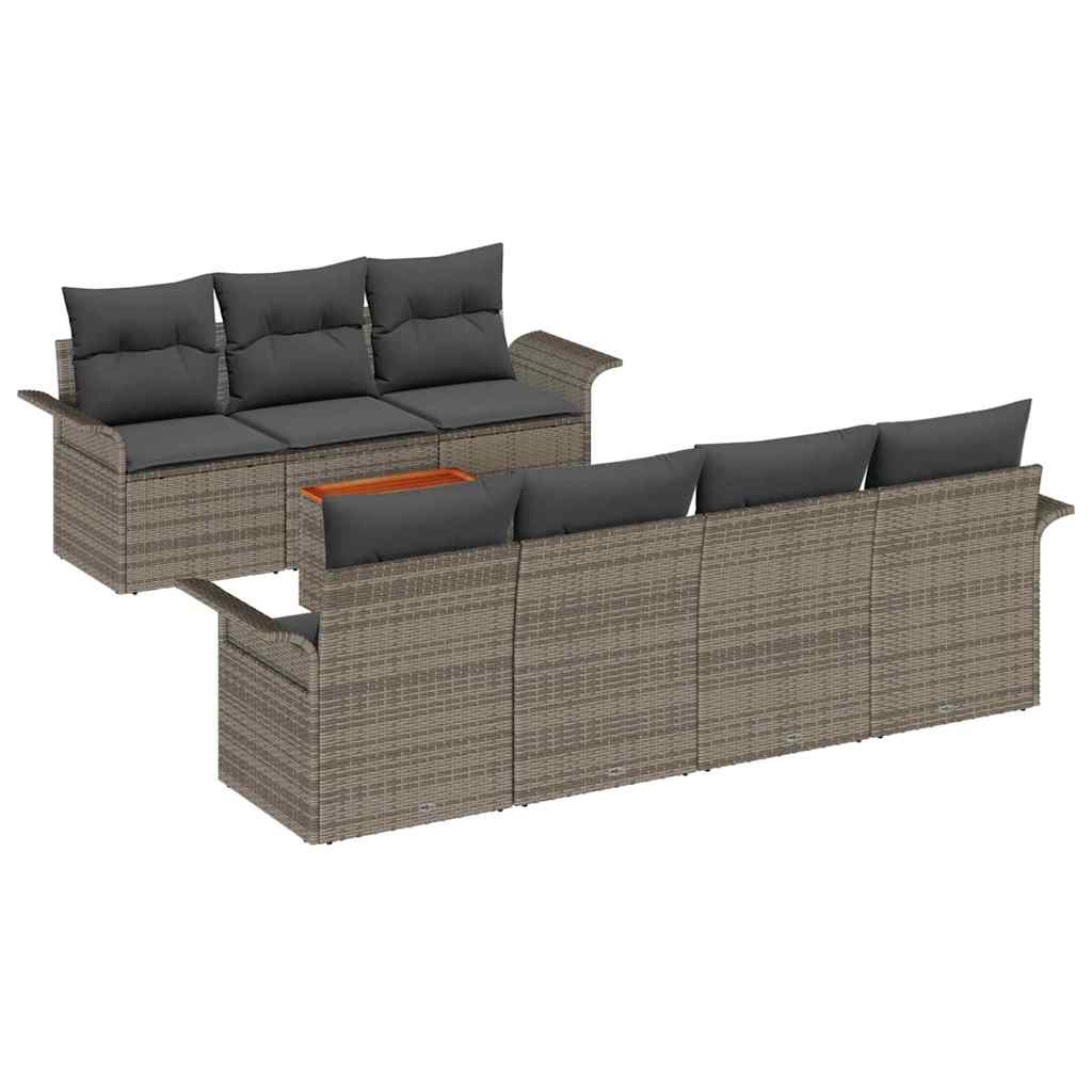 vidaXL Zestaw Sof na Ogród z przechowywaniem 8 pcs Szary polirattan