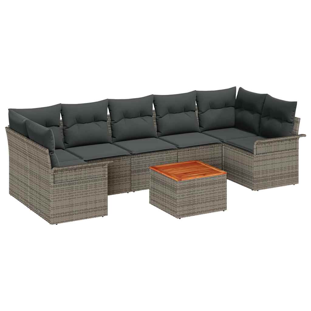 vidaXL Zestaw Sof na Ogród z przechowywaniem 8 pcs Szary polirattan