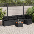 vidaXL Zestaw Sof na Ogród z przechowywaniem 7 pcs Czarny polirattan