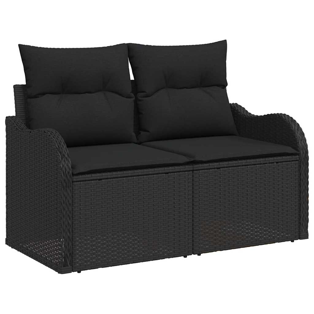 vidaXL Zestaw Sof na Ogród z przechowywaniem 9 pcs Czarny polirattan