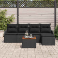 vidaXL Zestaw Sof na Ogród z przechowywaniem 6 pcs Czarny polirattan