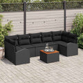 vidaXL Zestaw Sof na Ogród z przechowywaniem 8 pcs Czarny polirattan