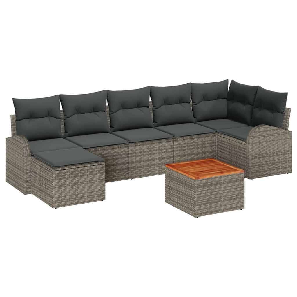 vidaXL Zestaw Sof na Ogród z przechowywaniem 8 pcs Szary polirattan