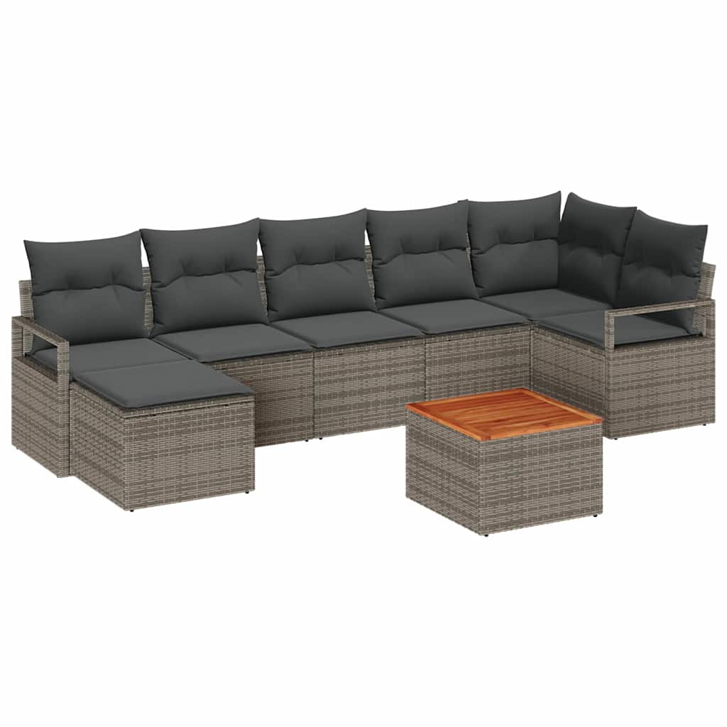 vidaXL Zestaw Sof na Ogród z przechowywaniem 8 pcs Szary polirattan