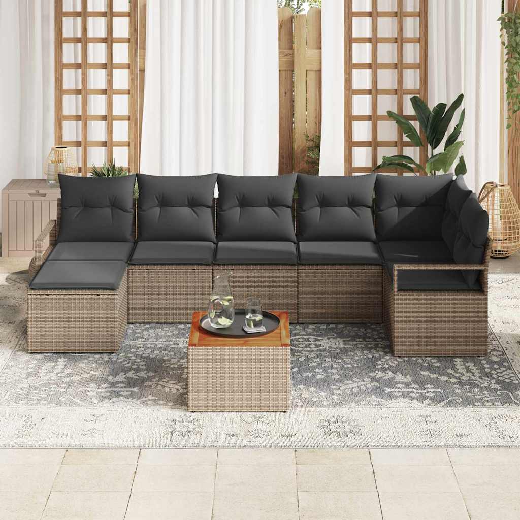 vidaXL Zestaw Sof na Ogród z przechowywaniem 9 pcs Szary polirattan