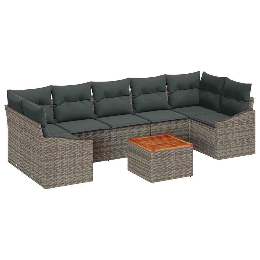 vidaXL Zestaw Sof na Ogród z przechowywaniem 8 pcs Szary polirattan