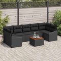 vidaXL Zestaw Sof na Ogród z przechowywaniem 8 pcs Czarny polirattan
