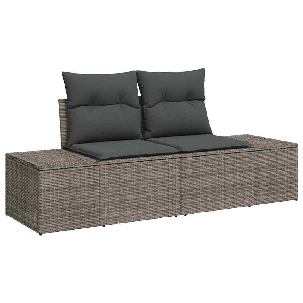vidaXL Zestaw Sof na Ogród z przechowywaniem 7 pcs Szary polirattan