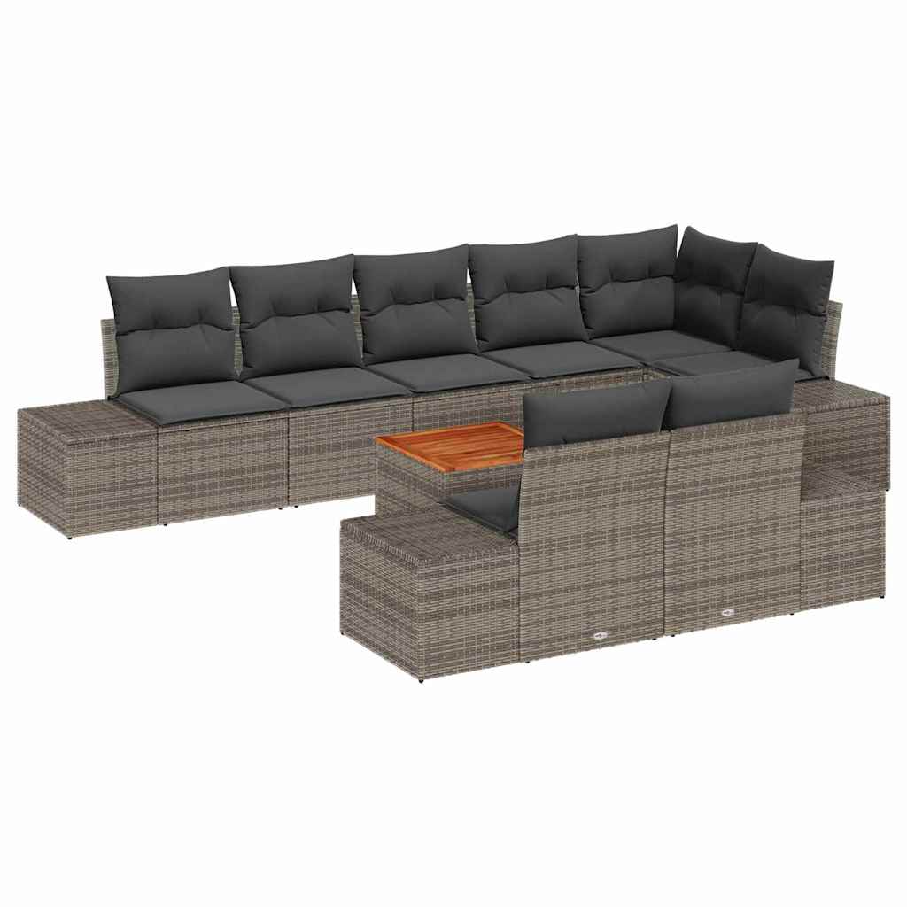 vidaXL Zestaw Sof na Ogród z przechowywaniem 9 pcs Szary