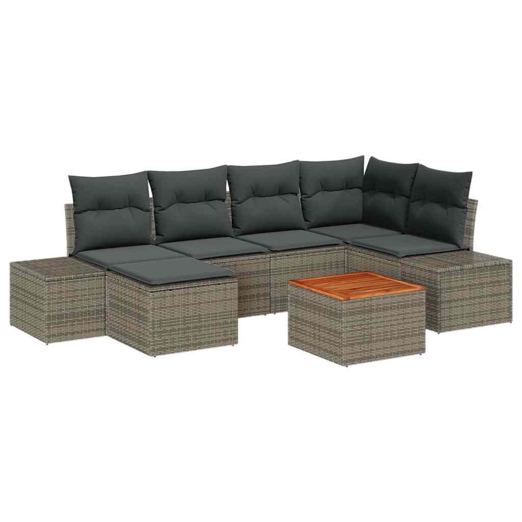vidaXL Zestaw Sof na Ogród 7 pcs Szary