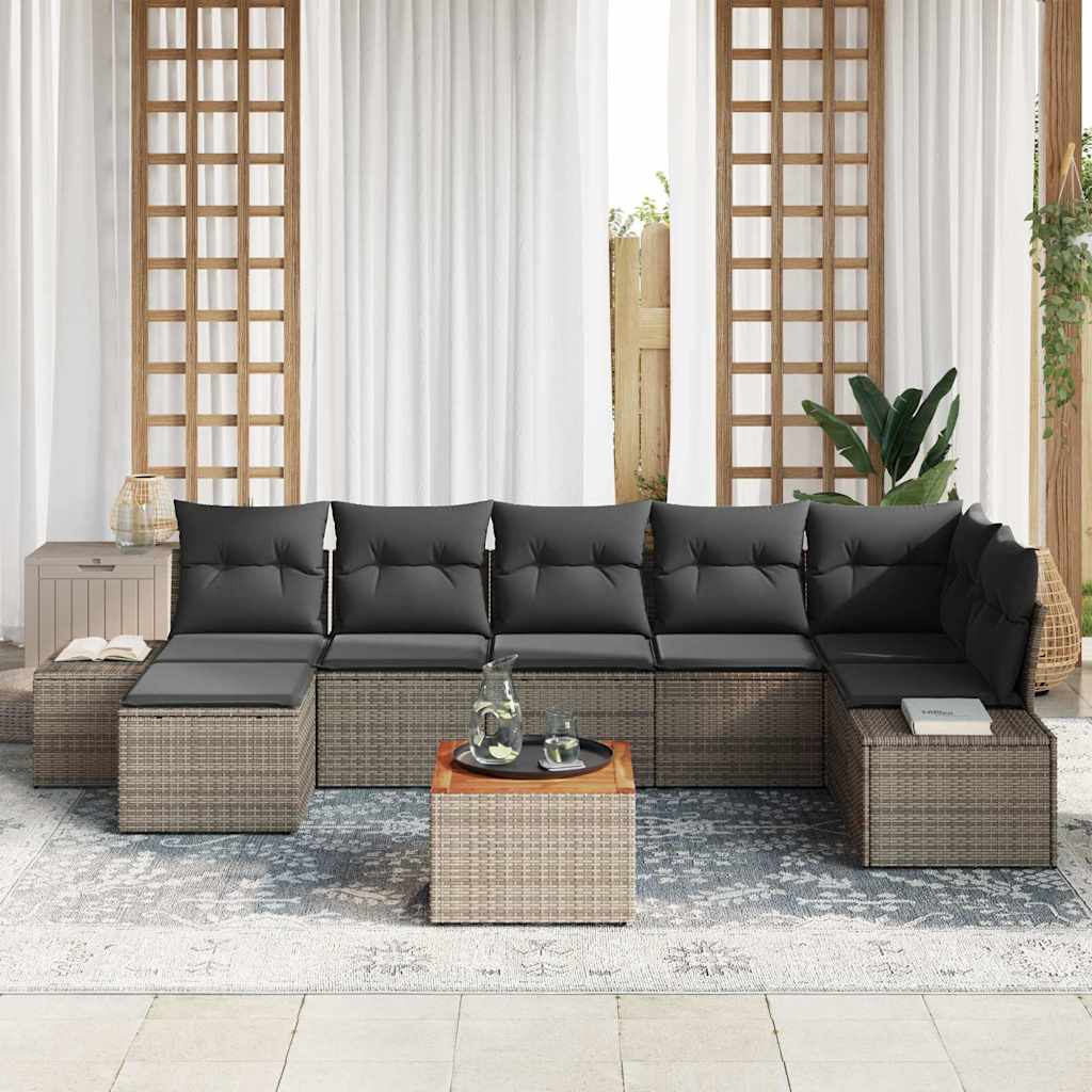 vidaXL Zestaw Sof na Ogród 8 pcs Szary