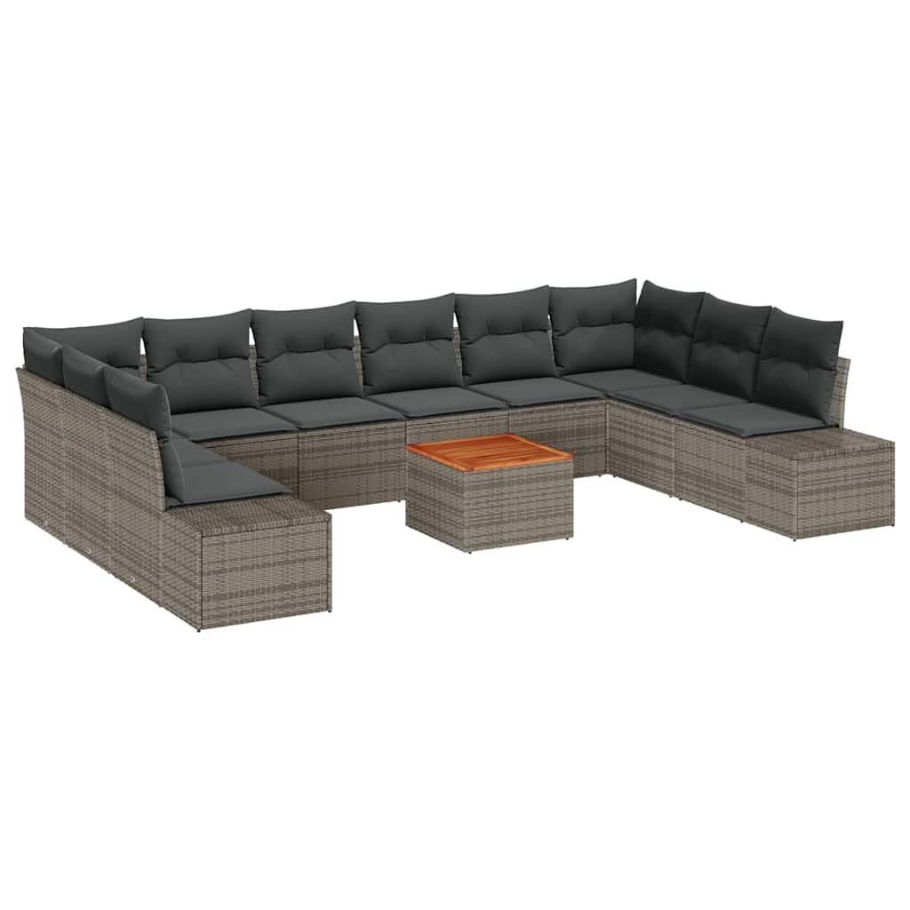 vidaXL Zestaw Sof na Ogród z przechowywaniem 11 pcs Szary