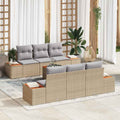 vidaXL Zestaw Sof na Ogród z poduszką 7 pcs Beżowy Polirattan