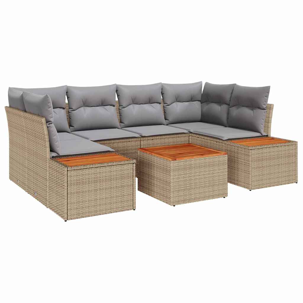 vidaXL Zestaw Sof na Ogród z poduszką 6 pcs Beżowy Polirattan