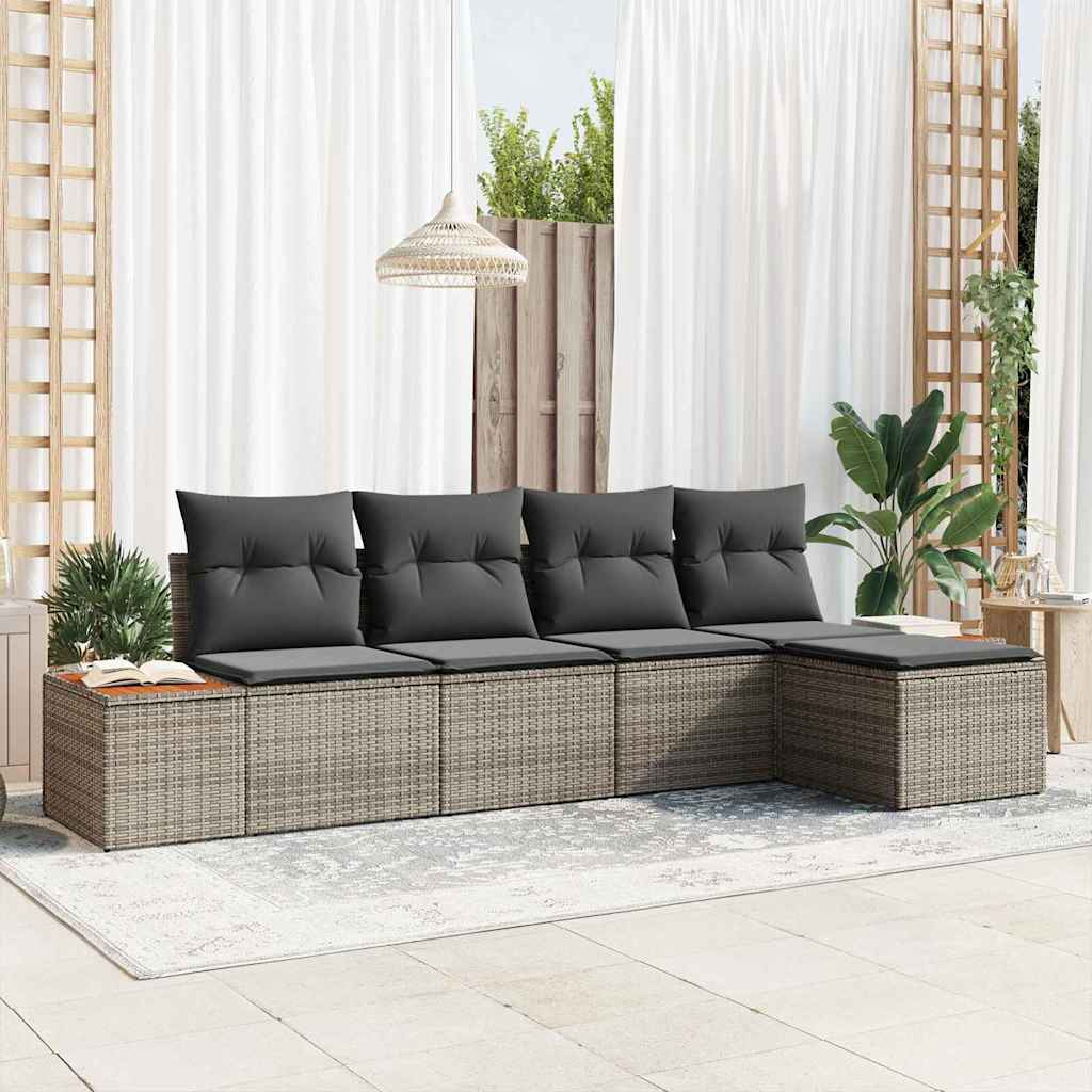 vidaXL Zestaw Sof na Ogród z poduszką 6 pcs Szary Technorattan