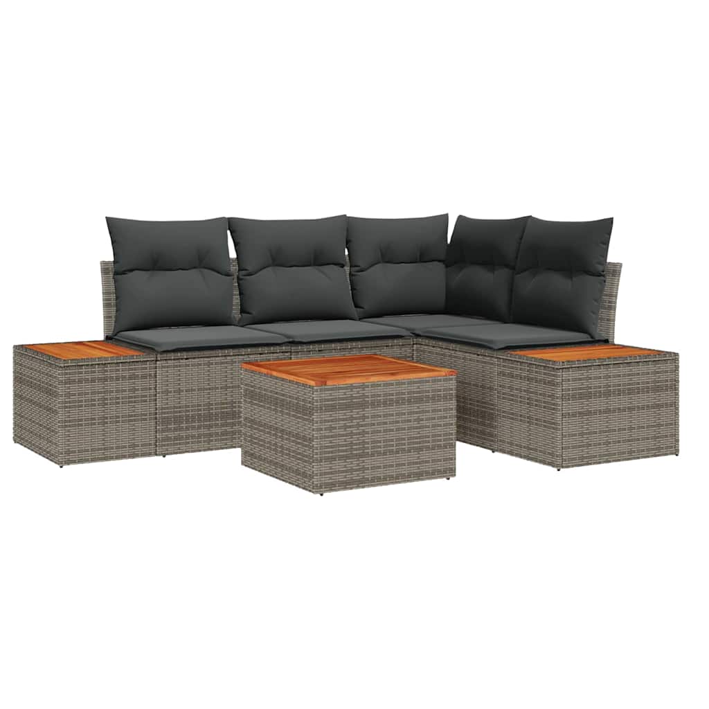 vidaXL Zestaw Sof na Ogród z poduszką 4 pcs Szary Technorattan