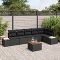 vidaXL Zestaw Sof na Ogród z poduszką 6 pcs Czarny Technorattan
