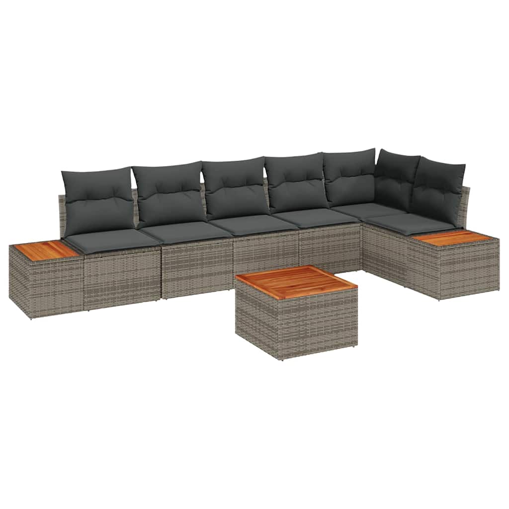 vidaXL Zestaw Sof na Ogród z poduszką 6 pcs Szary Technorattan