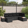 vidaXL Zestaw Sof na Ogród z poduszką 7 pcs Czarny Technorattan