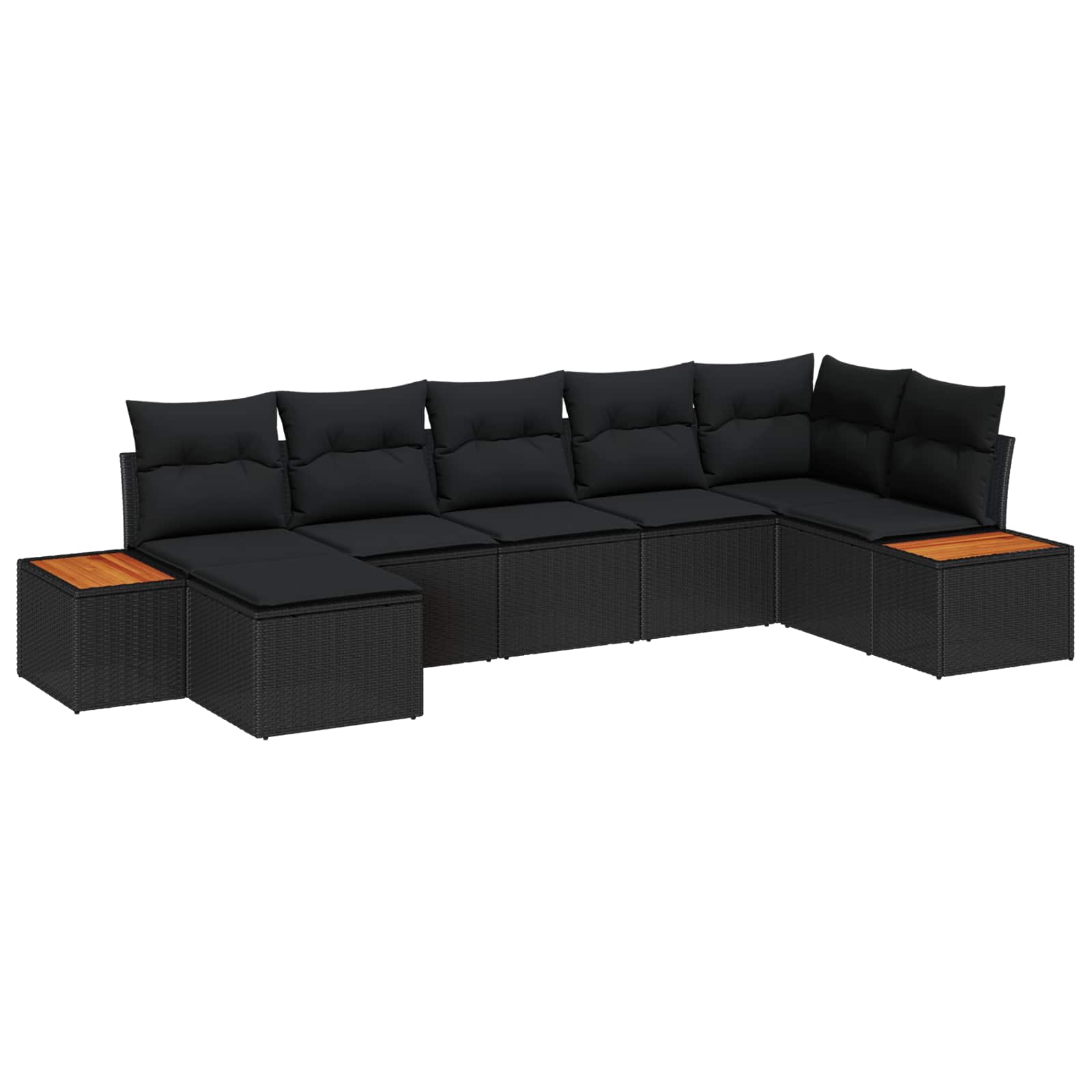 vidaXL Zestaw Sof na Ogród z poduszką 8 pcs Czarny Technorattan
