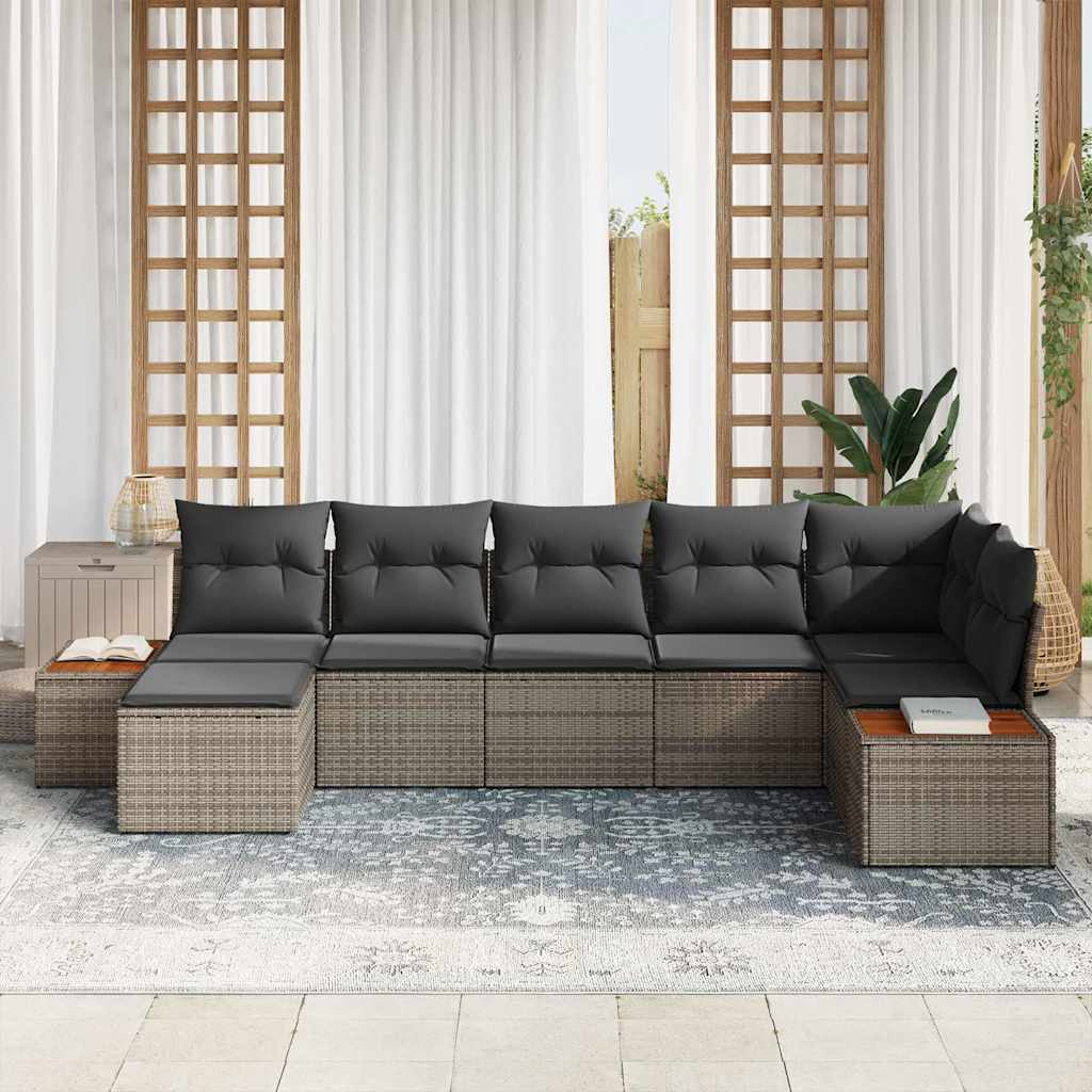 vidaXL Zestaw Sof na Ogród z poduszką 8 pcs Szary Technorattan