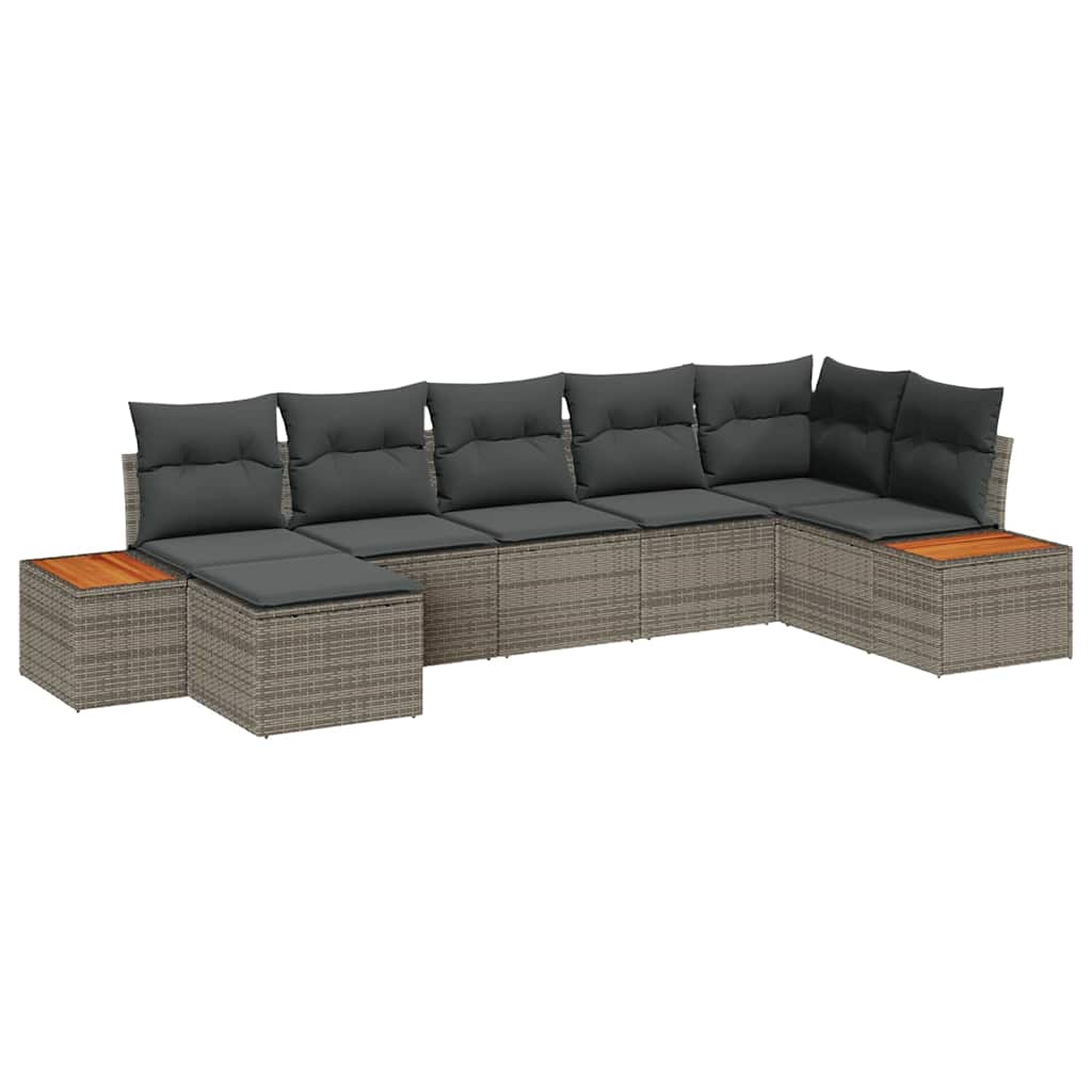 vidaXL Zestaw Sof na Ogród z poduszką 8 pcs Szary Technorattan
