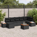 vidaXL Zestaw Sof na Ogród z poduszką 8 pcs Czarny Technorattan