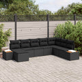 vidaXL Zestaw Sof na Ogród z poduszką 9 pcs Czarny Technorattan