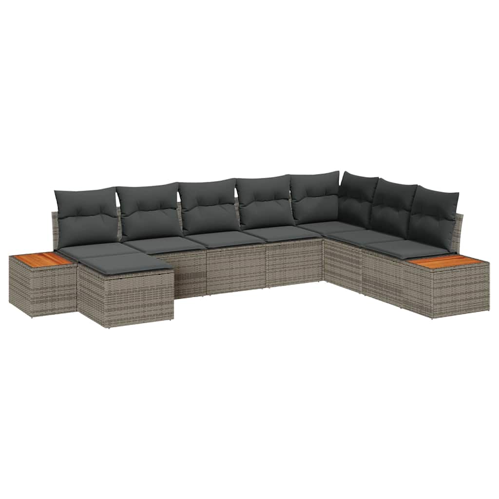 vidaXL Zestaw Sof na Ogród z poduszką 9 pcs Szary Technorattan