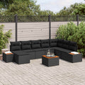 vidaXL Zestaw Sof na Ogród z poduszką 9 pcs Czarny Technorattan