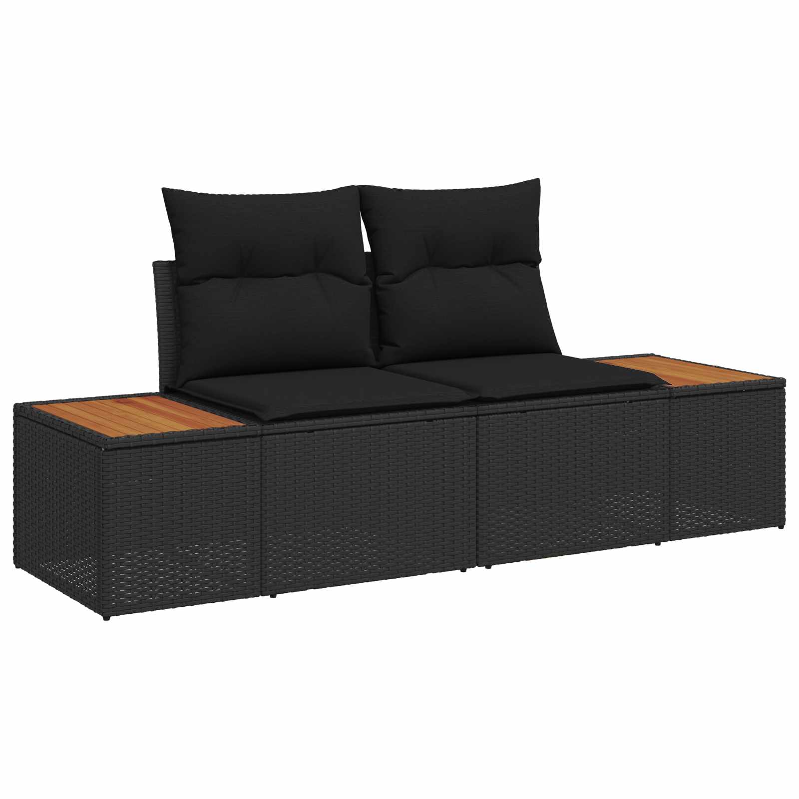 vidaXL Zestaw Sof na Ogród z poduszką 9 pcs Czarny Technorattan