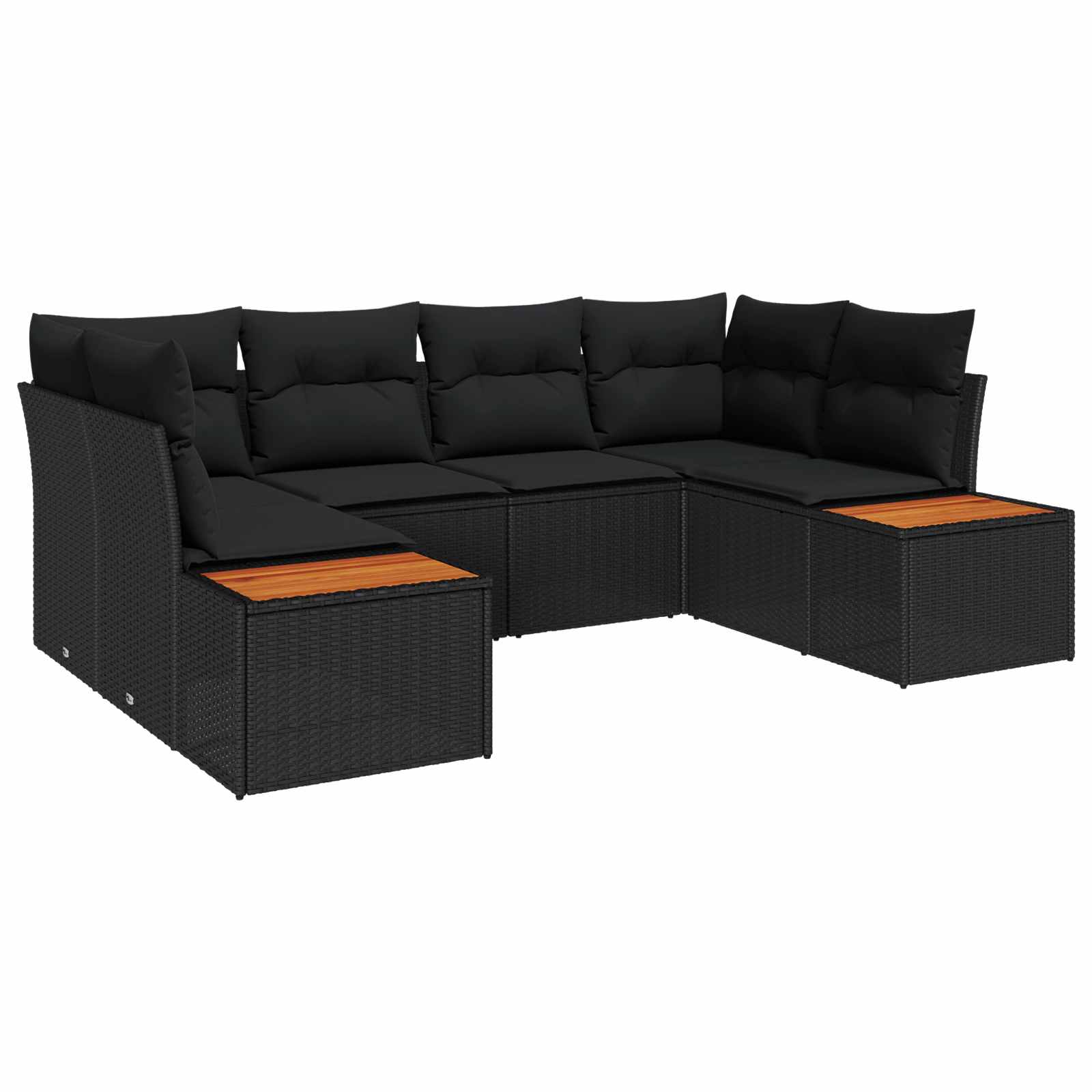 vidaXL Zestaw Sof na Ogród z poduszką 6 pcs Czarny Technorattan