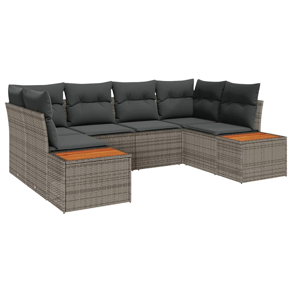 vidaXL Zestaw Sof na Ogród z poduszką 6 pcs Szary Technorattan
