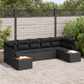 vidaXL Zestaw Sof na Ogród z poduszką 7 pcs Czarny Technorattan