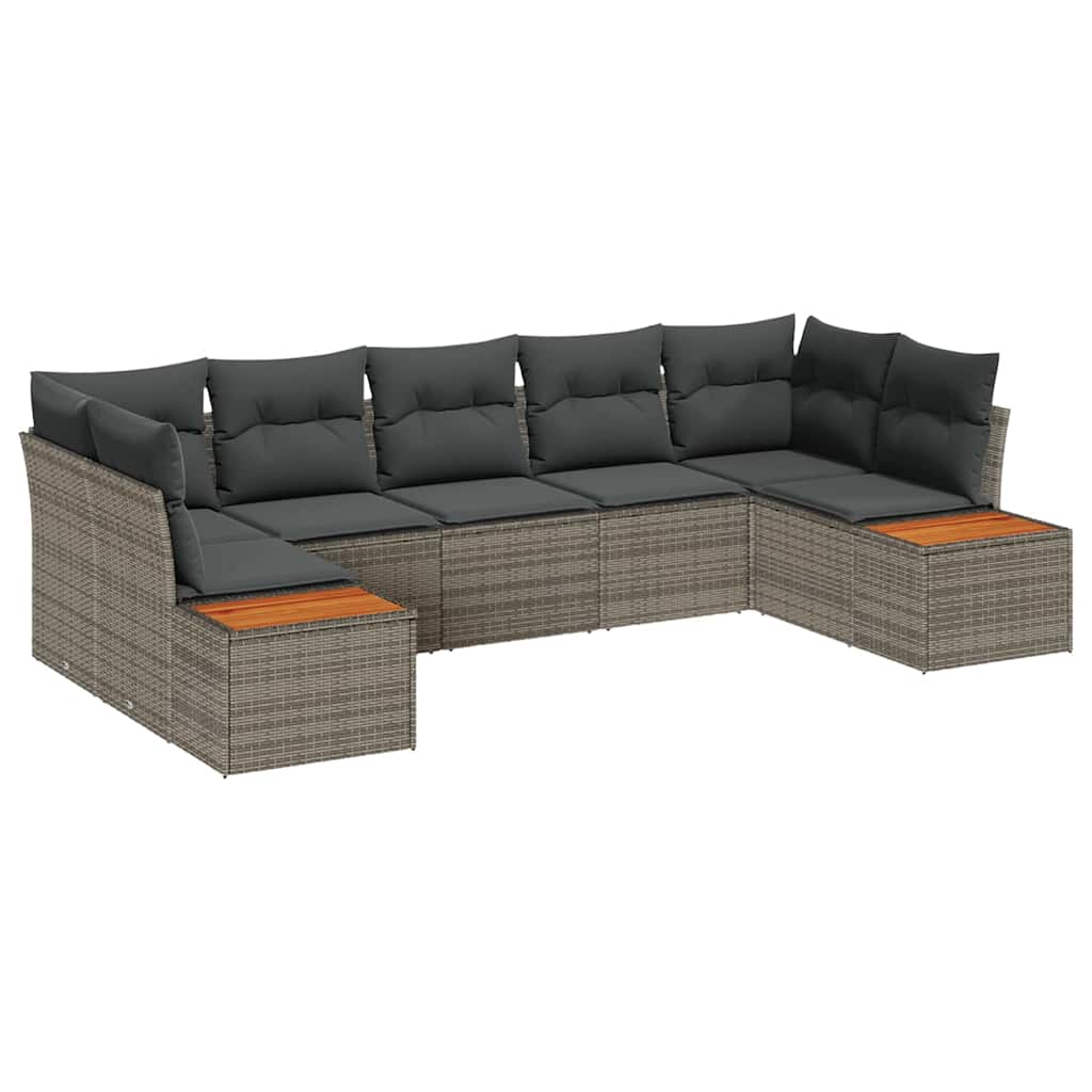 vidaXL Zestaw Sof na Ogród z poduszką 7 pcs Szary Technorattan
