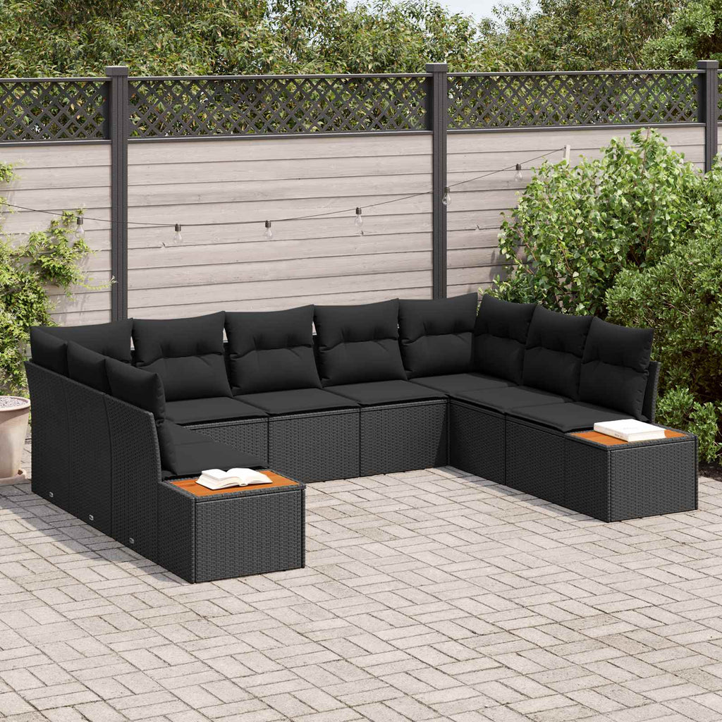 vidaXL Zestaw Sof na Ogród z poduszką 5 pcs Czarny Technorattan