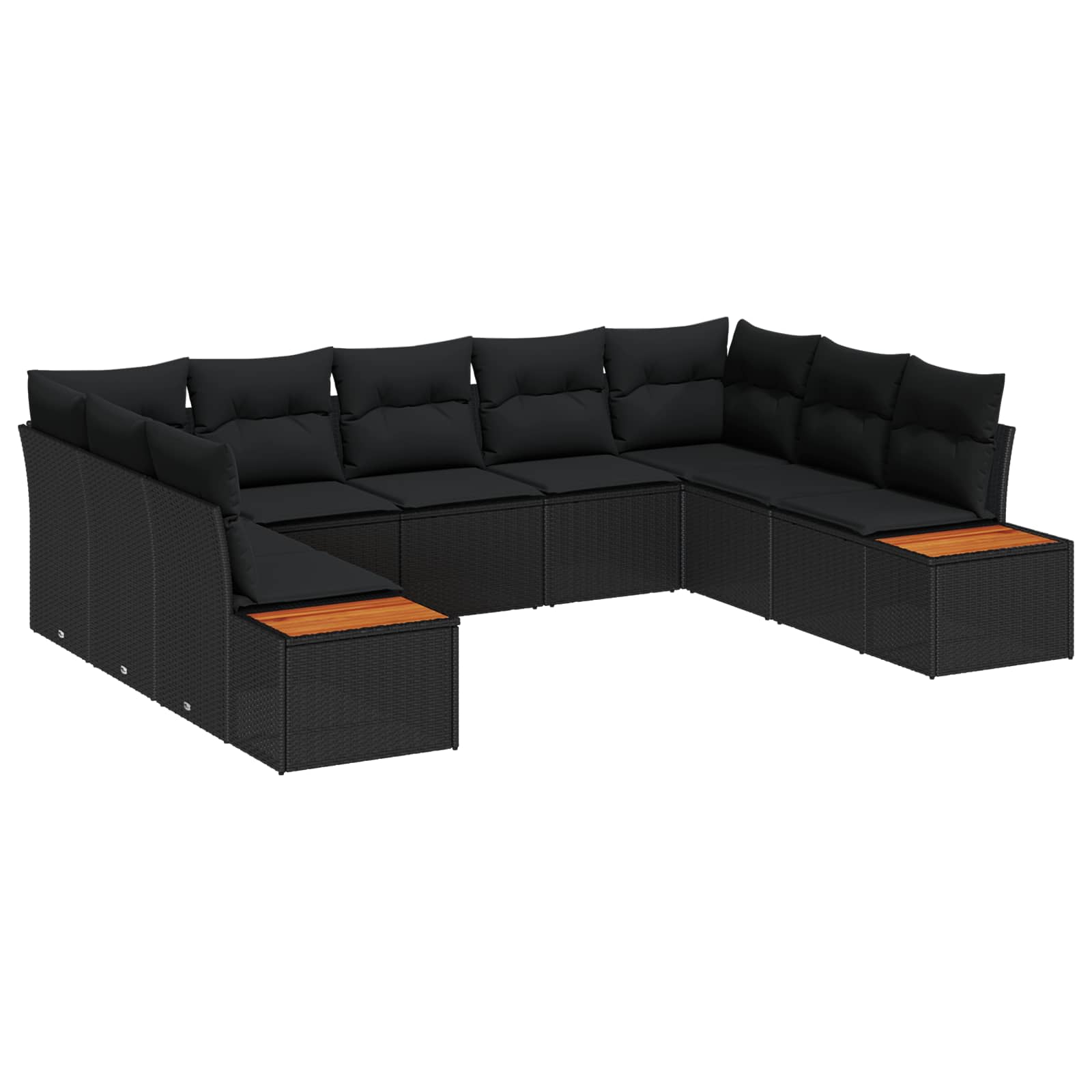 vidaXL Zestaw Sof na Ogród z poduszką 5 pcs Czarny Technorattan