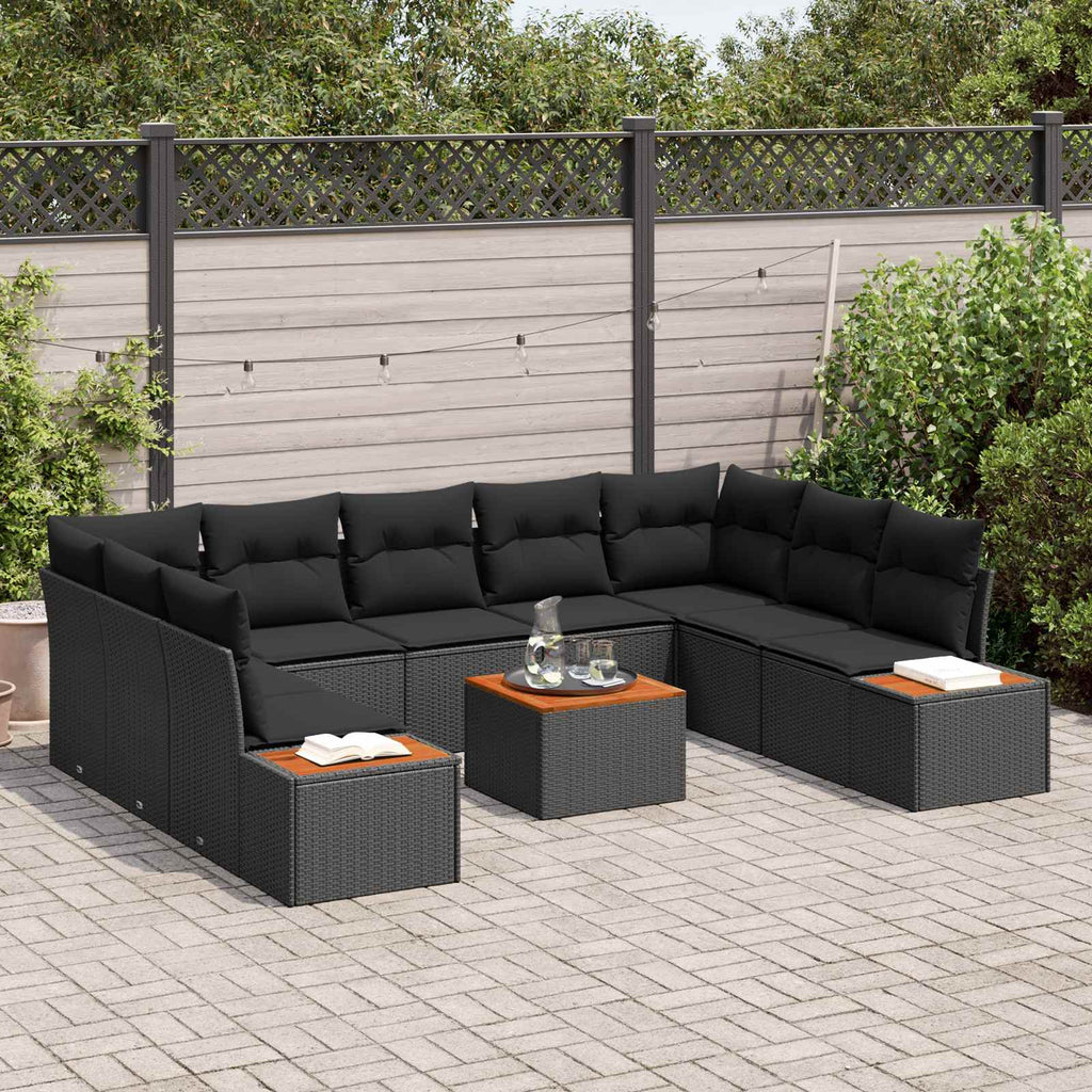 vidaXL Zestaw Sof na Ogród z poduszką 5 pcs Czarny Technorattan