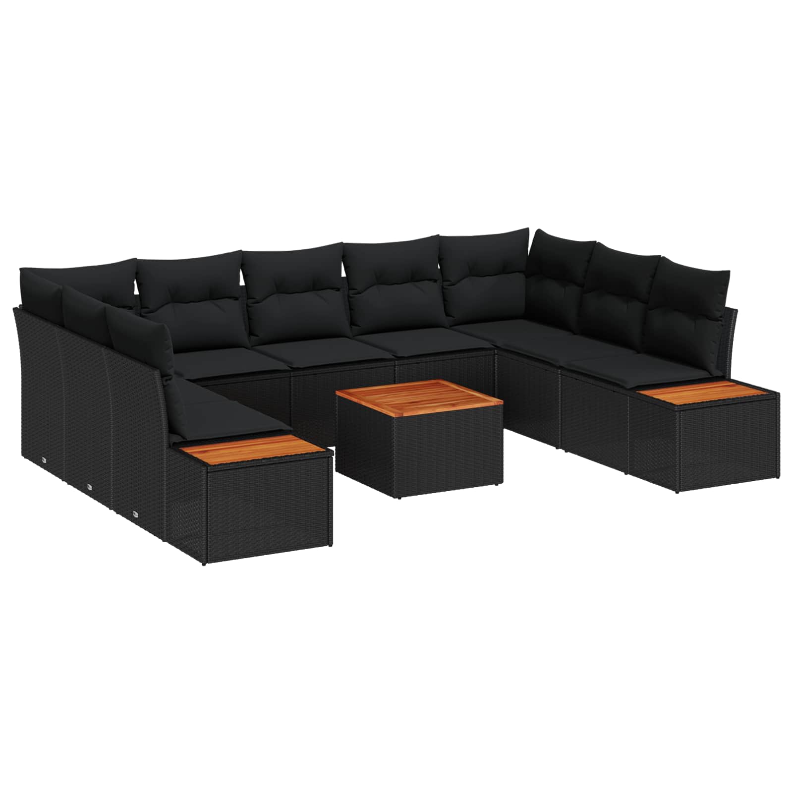 vidaXL Zestaw Sof na Ogród z poduszką 5 pcs Czarny Technorattan