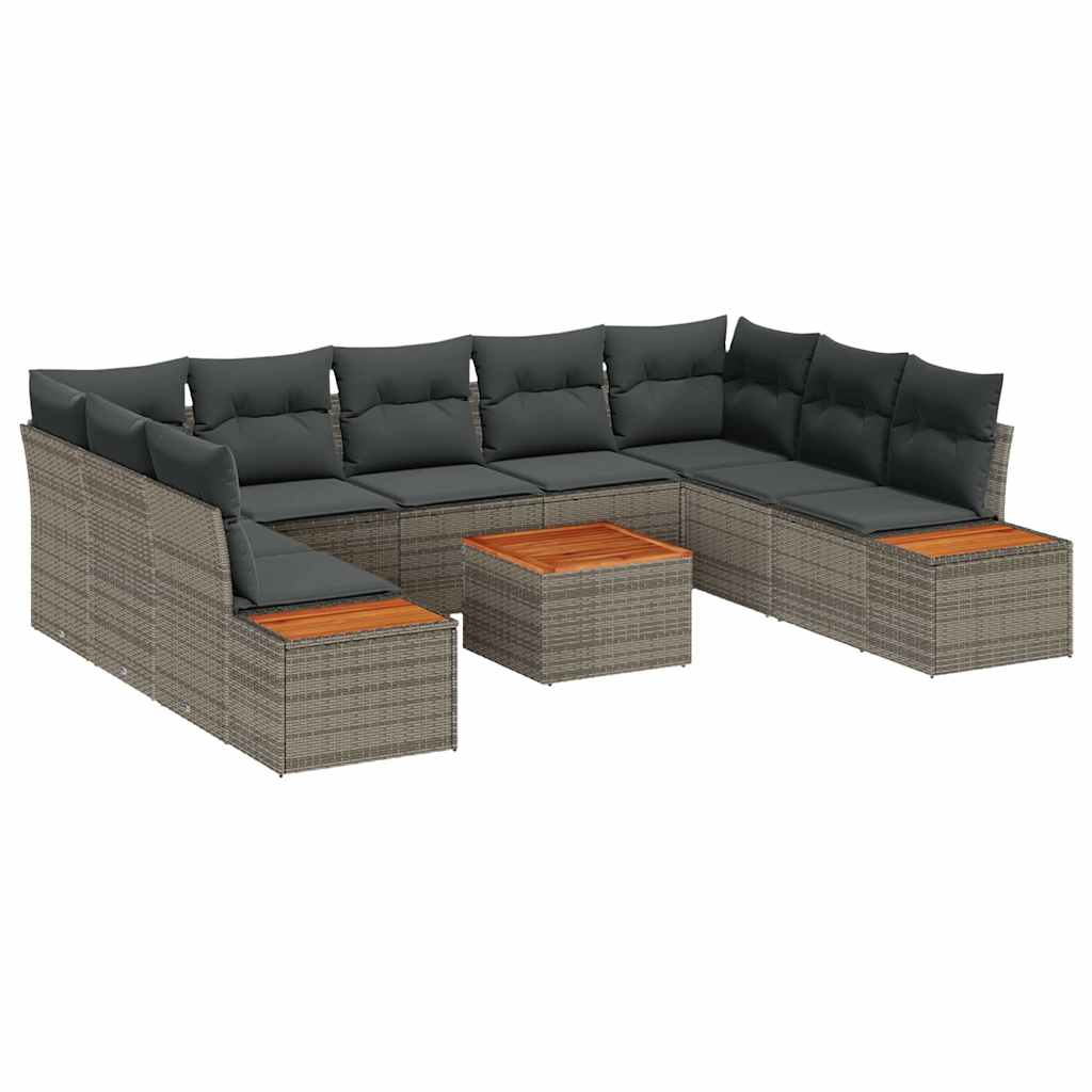 vidaXL Zestaw Sof na Ogród z poduszką 5 pcs Szary Technorattan