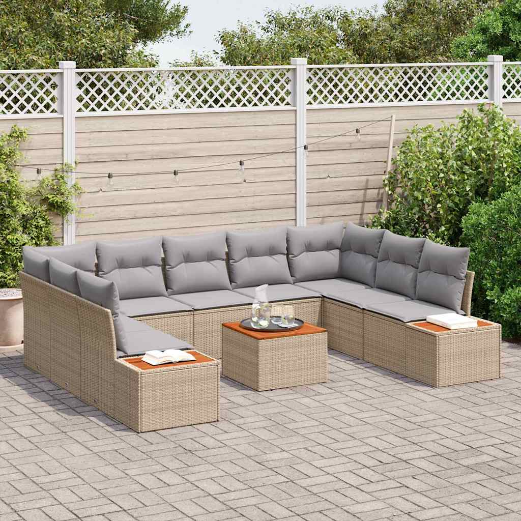 vidaXL Zestaw Sof na Ogród 5 pcs Beżowy i jasnoszary Technorattan
