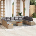 vidaXL Zestaw Sof na Ogród 10 pcs Beżowy i jasnoszary Technorattan