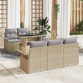 vidaXL Zestaw Sof na Ogród z poduszką 6 pcs Beżowy Rattan poli