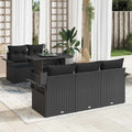 vidaXL Zestaw Sof na Ogród z poduszką 6 pcs Czarny Rattan poli