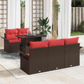 vidaXL Zestaw Sof na Ogród z poduszką 6 pcs Brązowy Rattan poli