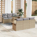 vidaXL Zestaw Sof na Ogród z poduszką 7 pcs Beżowy Rattan poli