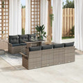 vidaXL Zestaw Sof na Ogród z poduszką 8 pcs Szary Rattan poli