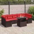 vidaXL Zestaw Sof na Ogród z poduszką 8 pcs Brązowy Rattan poli