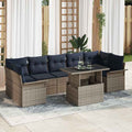 vidaXL Zestaw Sof na Ogród z poduszką 8 pcs Szary Rattan poli