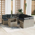 vidaXL Zestaw Sof na Ogród z poduszką 9 pcs Jasnoszary Rattan poli